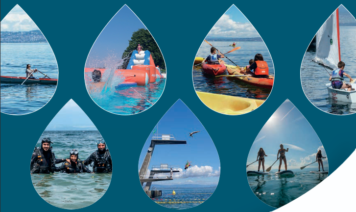 Diverses activités de "faites du nautisme" organisé par la ville d'Evian.